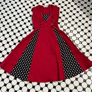 Pinup style swing dress -polka dot